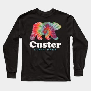 Custer State Park Tie Dye Bear South Dakota Long Sleeve T-Shirt